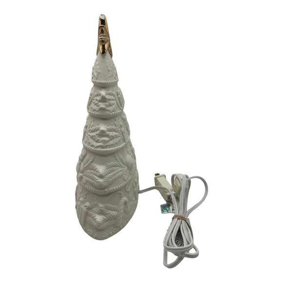 St Nicholas Square Illuminated Jade Porcelain Light Up Christmas Tree 10" w/ Box - Picture 5 of 10